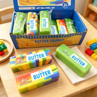 Jouet anti-stress Pixel Cream Butter Squishy au design Kawaii en PU, jouet sensoriel à presser, prix pour la salle de classe/le bureau, unisexe