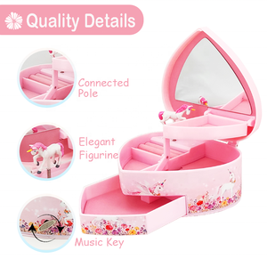 Elegante Caja Musical <span class=keywords><strong>de</strong></span> Joyería con Diseño <span class=keywords><strong>de</strong></span> Unicornio Jakos - Regalo Perfecto para Cumpleaños, Navidad y Festividades para <span class=keywords><strong>Niñas</strong></span> - Caja Musical para Niños - Product Image 3