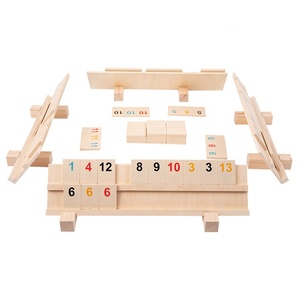Set di giochi di ramino in legno che giocano a tessere gioco di feste per amici di famiglia - Product Image 1