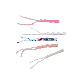 Señuelo de pesca Root, cebo blando de TPR con cola de doble aguja, 5 colores, 12 piezas por paquete, señuelo de pesca de lubina para agua dulce - Product Image 1