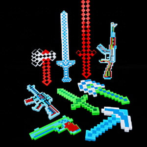 Espada de Juguete LED con Diseño de Mundo Cibernético, Ideal para Fiestas de Cumpleaños, Juegos, Halloween, Espada de Mosaico de Píxeles LED - Product Image 3