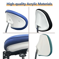 Tabouret d'assistant dentaire moderne avec accoudoirs réglables, structure en acier inoxydable, portable, pour hôpital, école, atelier, domicile