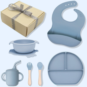 Juego <span class=keywords><strong>de</strong></span> Vajilla <span class=keywords><strong>para</strong></span> Bebés <span class=keywords><strong>de</strong></span> Silicona <span class=keywords><strong>de</strong></span> Alta Calidad, Libre <span class=keywords><strong>de</strong></span> BPA, Plato, Tazón, Babero, Taza, Cuchara y Tenedor, 2026 - Product Image 2