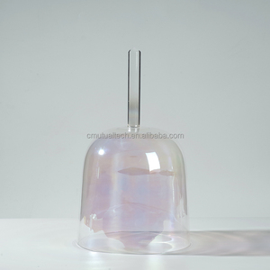 Bol chantant en cristal de quartz clair avec poignée, de grande taille, de conception originale, pour la thérapie quantique et le yoga - Product Image 3