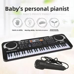 Clavier électronique USB à 61 touches, instrument de musique <span class=keywords><strong>pour</strong></span> enfants avec microphone, écran LED, 16 tons, 10 rythmes, 6 chansons de démonstration - Product Image 3
