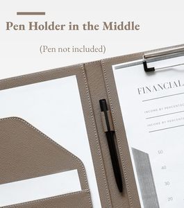 Portafolio Zreal para Mujer y <span class=keywords><strong>Hombre</strong></span>, Carpeta con Clip de Piel Sintética, Organizador de Documentos, Tarjetero, Portaplumas, Hecho en China - Product Image 4