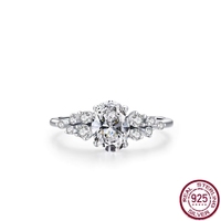 Nuevo Anillo de Plata Pura S925 con Circonita de Alta Calidad, Chapado en Platino, Joyería de Boda