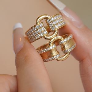 Italiaanse handgemaakte metaalweving ring van echt 18 karaats massief geel goud, gecertificeerd - Product Image 4