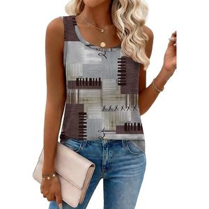 FOXA Débardeur pour femme, coupe ample, décontracté, sans manches, col rond, imprimé, longueur normale, en jersey respirant - Product Image 1