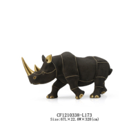 Nouvelle Statue d'animal de rhinocéros en résine sur la Texture de finition de poisson de perle décoration de maison pour le Design de salon