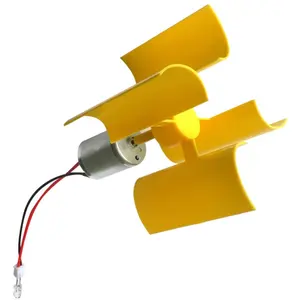 Mini Wind Turbines Generator DC Motor LED DIY Kits Set Kids Assemble Toy