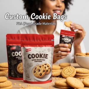Custom Print Cookie Bags Doypack Plastic Resealable Ziplock Moisture Proof for Biscuits Bakery Snack 8oz Low MOQ OEM Factory - Product Image 2
