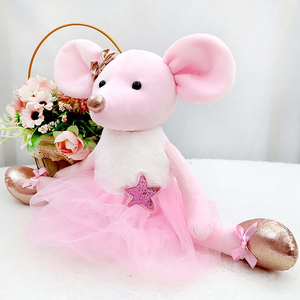 Topolino di <span class=keywords><strong>Peluche</strong></span> Rosa con Grandi Orecchie, Giocattoli Imbottiti con Vestito, Bambole Ballerine, Regali per Recital, Eleganti Bambole <span class=keywords><strong>Topo</strong></span> Promozionali - Product Image 2