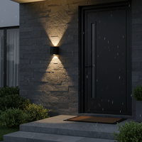 Applique murale LED carrée moderne YaoTe, diffuseur en polycarbonate, étanche, pour extérieur, jardin, en aluminium moulé sous pression, noir