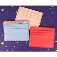 Portefeuille mince en cuir PU de haute qualité avec position multi-cartes Pochette pour carte d'identité avec logo personnalisé en gros Porte-carte de crédit mince