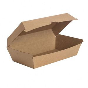 Wholesale Food Grades Paper Clamshell Food <b>Box</b> Disposable Paper <b>Takeaway</b> Hotdog Packing <b>Box</b> - Product Image 3