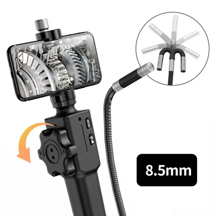 8.5MM 2.0MP 180 Degree Rotating Industrial Borescope Endoscope Cars Inspection Camera for iPhone Android