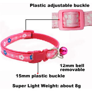 Collar Táctico Ajustable para Gatitos, Venta al por Mayor, Tamaño Pequeño, Nailon Suave con Lindo Estampado Floral, Hebilla de Plástico, para Perros - Product Image 2