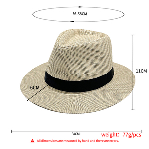 Bán buôn 0utdoor mùa hè thường rộng vành giấy rơm bãi biển mũ cho nam giới phụ nữ với Ribbon rope, đi du lịch cá mũ rơm - Product Image 2