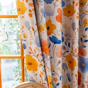 Phong Cách Mục Vụ Sang Trọng Thiết Kế Mới Cao Màn Hoa In Rèm Cửa Với Grommet Hàng Đầu Cho Phòng Khách Nhà Cửa Sổ - Product Image 3