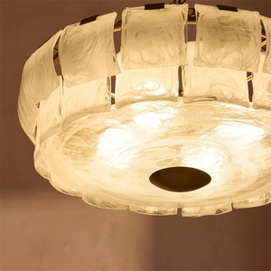 Design moderno Alessio in ottone lampada a sospensione Semi-filo con montaggio a soffitto a due livelli lampadario rotondo - Product Image 4
