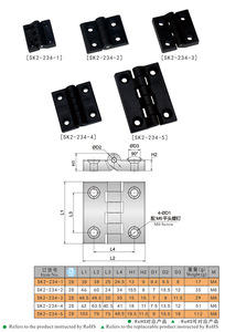 SK2-234-1 <strong>Nylon</strong> PA <strong>Hinge</strong> for Industrial Enclosures and Power Equipment | Six-Stage Design180&deg; Opening - Product Image 6