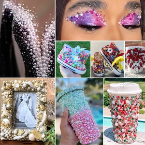 Perles plates en gros de 3, 4, 5, 6, 8, 10, 12 mm, 60 couleurs, perles AB, appliques de strass, demi-perles plates pour la décoration - Product Image 6