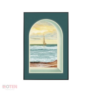 Décoration intérieure moderne peinte à la main peinture à l'huile <span class=keywords><strong>paysage</strong></span> de <span class=keywords><strong>mer</strong></span> toile fenêtre mur Art photo - Product Image 3