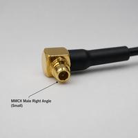 Kabel Pigtail Koaksial RF MCX Male Sudut Kanan ke IPEX RF1.13 Generasi Pertama Micro Coax 10cm untuk Modul WiFi PCB