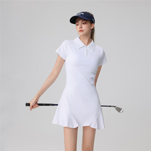 BS001 Desain Terbaru Rok Tenis Kustom Set Kebugaran Gym Kerah Polo Berlapis Pakaian Pickleball Slim Fit Gaun Tenis Kasual - Product Image 2