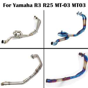 Sistema de Escape Completo de Motocicleta de 51 mm Modificado de Carreras con Tubo de Conexión Frontal Escape <span class=keywords><strong>Moto</strong></span> para YZF R3 R25 2014-2018 MT-03 <span class=keywords><strong>MT03</strong></span> 2016-2018 - Product Image 2