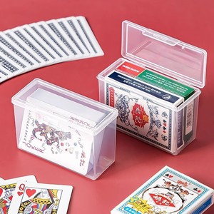 Mini boîte de rangement transparente pour cartes à jouer, cartes d'identité, cartes de visite, organisateur de bureau rectangulaire, 35g, couleur unie, couvert - Product Image 1
