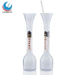 Large capacity manufacture the best seller on the market novelty slush bottle plastic yard cup with straw