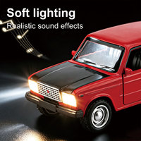 JUNRONG Modelo de Coche Lada a Escala 1/36 con Luces Intermitentes, Sonido y Luz, de Aleación Fundida a Presión, Juguete Clásico para Niños