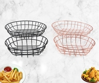 Panier à collation en maille de fer pour frites ailes de poulet Mini panier à poulet frit Panier à pain pour restaurant occidental