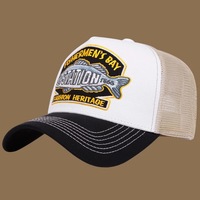 Gorra de béisbol Fishermen's Bay Station unisex, tipo trucker de malla, transpirable, plegable, de algodón, con protección solar, bordado personalizado