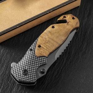 Cuchillo X50 de Alta Calidad con Mango de Madera, Cuchillo Plegable Táctico de Supervivencia para Exteriores, Cuchillo de Bolsillo Personalizado para Camping - Product Image 5