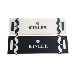Black White Silicone <b>Bar</b> Rail Mat Vintage Carved Edge Design Non-Slip Spill Proof <b>Bar</b> <b>Runner</b> Mat for Cafes <b>Bars</b> - Product Image 1