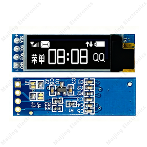 Maijing Shenzhen โมดูลการแสดงสินค้าอิเล็กทรอนิกส์0.91นิ้ว <span class=keywords><strong>I2C</strong></span> <span class=keywords><strong>OLED</strong></span> ขนาด128x32 4-PIN <span class=keywords><strong>SSD1306</strong></span>อี-กระดาษพร้อม38x12mm ติดตั้งผ่านรู - Product Image 4