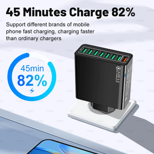 <span class=keywords><strong>Chargeur</strong></span> USB-A <span class=keywords><strong>30W</strong></span> Multi 8 Ports Charge Rapide Prise EU/US <span class=keywords><strong>Chargeur</strong></span> Mural pour <span class=keywords><strong>iPhone</strong></span> 17 16 15 13 Pro Max Samsung Huawei HONOR Xiaomi - Product Image 2