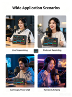 Carte son V98 Live, kit de microphone à condensateur BM800, mixeur audio professionnel pour diffusion en streaming sans fil 5.0 pour podcast