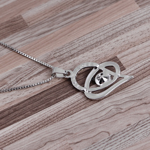 Q683 gioielli di San Valentino ti amo alla luna e al cuore posteriore collane con ciondolo <span class=keywords><strong>in</strong></span> zircone cubico - Product Image 4