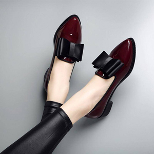 <span class=keywords><strong>Scarpe</strong></span> Eleganti da Donna con Fiocco e Punta Chiusa in Pelle PU, Comode <span class=keywords><strong>Scarpe</strong></span> Basse da Cerimonia con Tacco Basso - Product Image 3