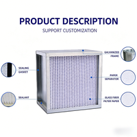 Filter HEPA H13 H14 Rangka Aluminium Filter Udara HEPA Efisiensi Tinggi untuk Ruang Bersih Sistem AHU HVAC Gedung Perkantoran dan Rumah Sakit