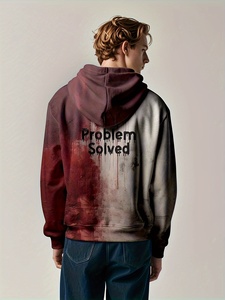 Groothandel Custom Heren Massief Digitaal Printen Casual Lange Mouwen Katoenen Fleece Ademende Outdoor Kleding Hoodie - Product Image 5