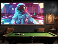 Peinture Murale Décorative Autocollante Imperméable en Soie, Motif Astronaute, Billard et Tennis de Table, Design Européen
