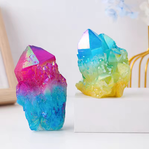 Wholesale Healing Natural clear Quartz Electroplated Aura Pineapple <b>Crystal</b> <b>Cluster</b> - Product Image 6