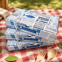 Boîtes d'emballage jetables pour la restauration rapide à emporter, boîtes en papier recyclables personnalisées pour le poisson et les frites