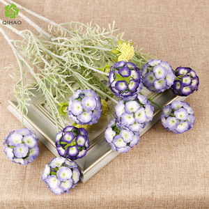 QIHAO Artificial Windmill Ball Flowers Purple Green Plastic Silk High Simulation Wedding Home Decorations - Product Image 1