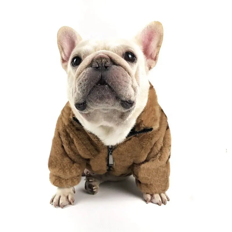 ファッションブランドのウサギのウールの犬の服秋と冬のヒョウのコート厚くされた高級デザイナーの犬のコート